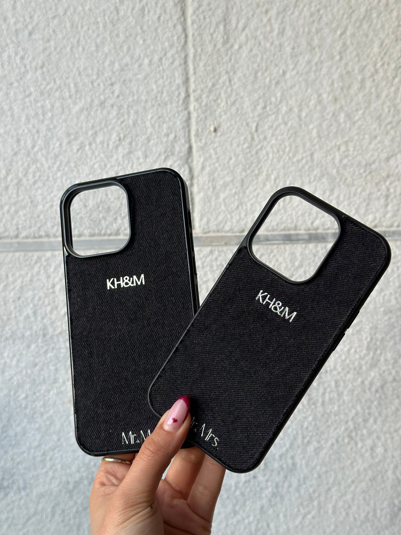 Black denim case