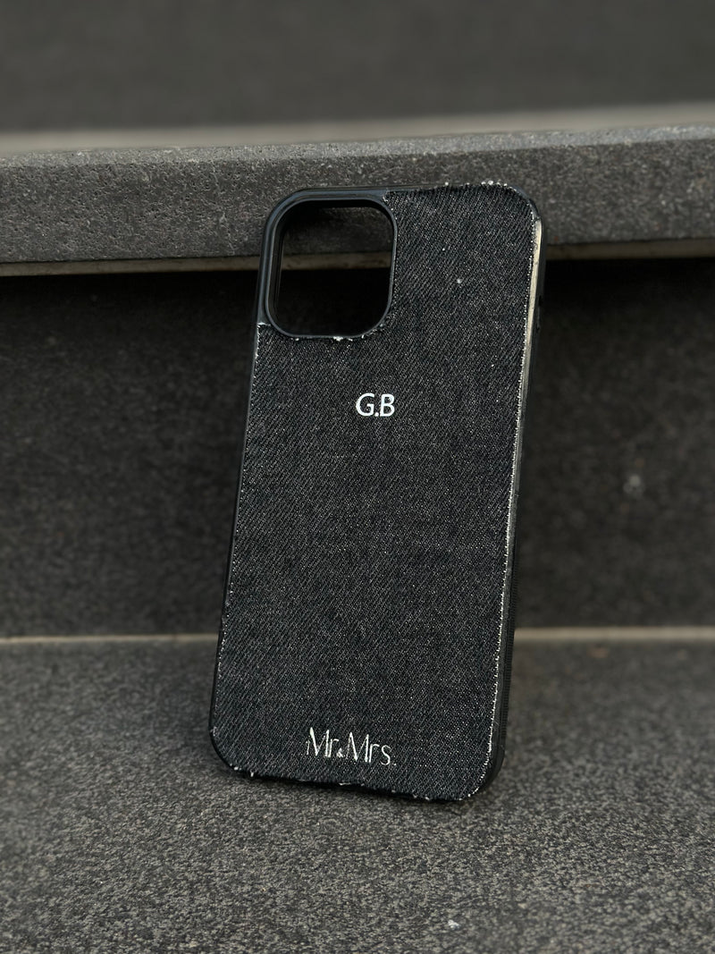 Black denim case